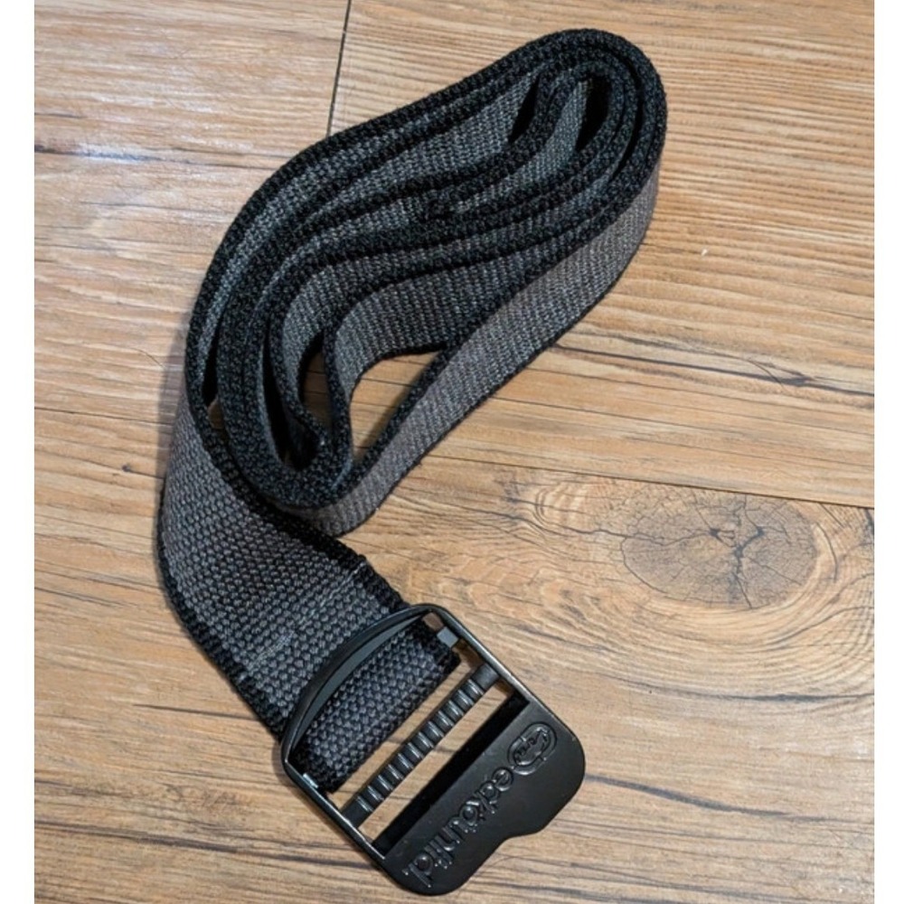 Ecko Unltd Mens Web Belt Black Gray Woven Polyester Logo Buckle Size 34